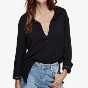 We the Free Annie Ribbed V Neck Top